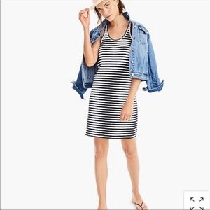 J. Crew Racerback Tank Dress in Black Stripe